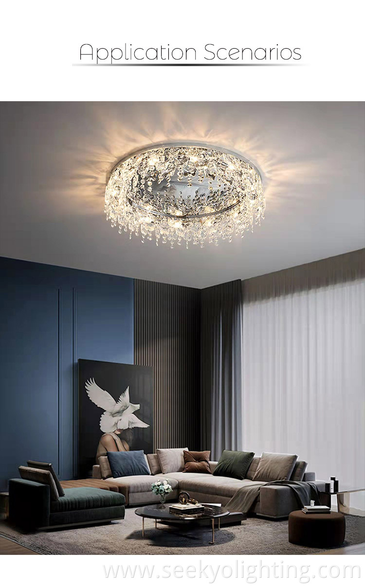 The pendant is adorned with crystal accents, which create a stunning sparkle and enhance the luxurious feel of the lamp. 